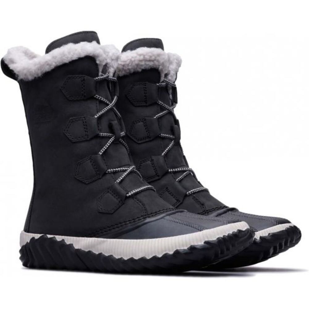 Sorel Out N About Plus Tall Lace Up Black Duck Style Winter Boots Size 8
